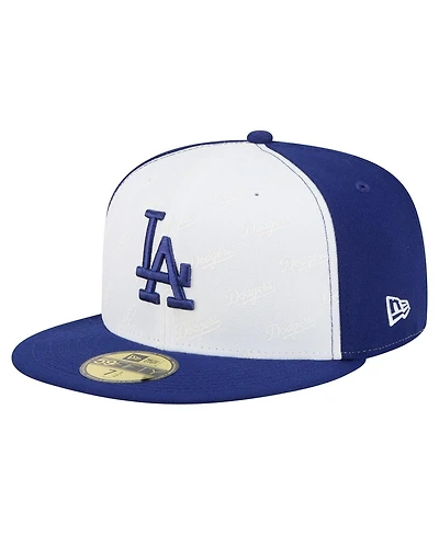 New Era Men's White/Royal Los Angeles Dodgers Repeat 59FIFTY Fitted Hat