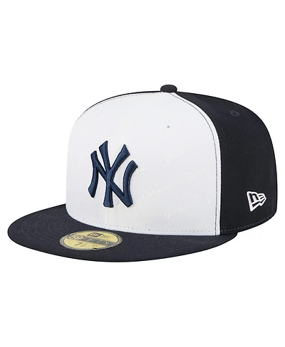 New Era Men's White/Navy York Yankees Repeat 59FIFTY Fitted Hat