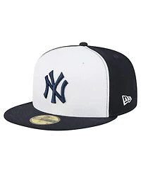 New Era Men's White/Navy York Yankees Repeat 59FIFTY Fitted Hat
