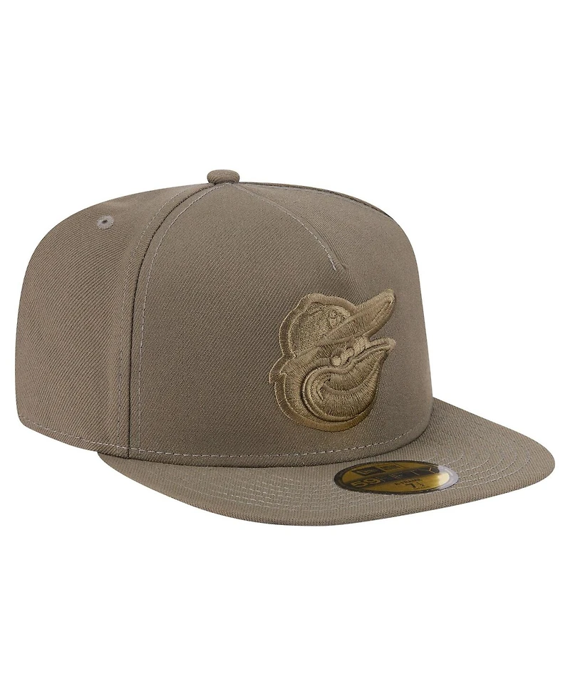 New Era Men's Olive Baltimore Orioles Color Pack A-Frame 59FIFTY Fitted Hat