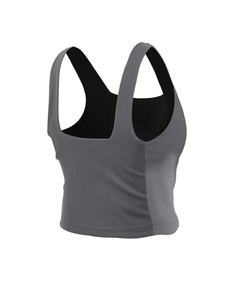 New Era Women's Black/Gray York Liberty Reversible Cropped Sport Classics Tank Top