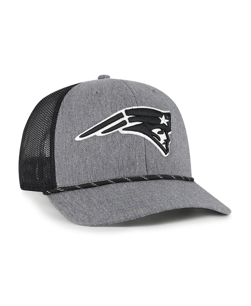 '47 Brand Men's Heather Charcoal New England Patriots Carbon Rope Trucker Adjustable Hat