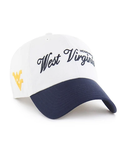 '47 Brand Men's White West Virginia Mountaineers Contemporary Basics Foundation Clean Up Adjustable Hat