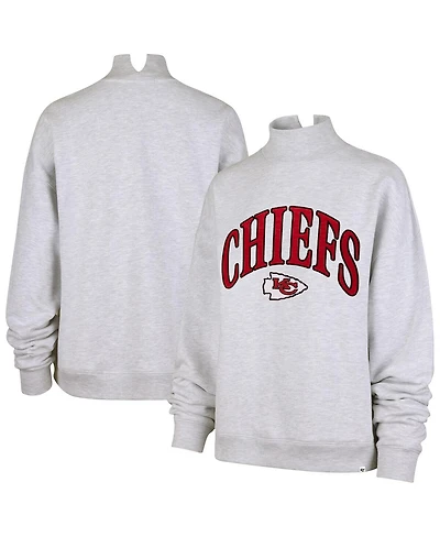 '47 Brand Women's Heather Gray Kansas City Chiefs Vantage Mock Neck Pullover Sweatshirt