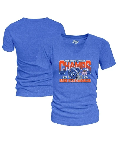 Blue 84 Women's Royal Boise State Broncos 2024 Mountain West Football Conference Champions Locker Room V-Neck T-Shirt