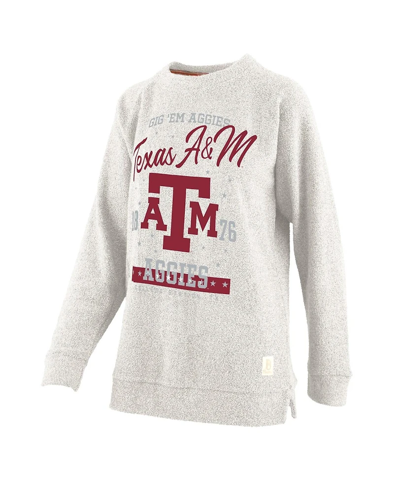 Pressbox Women's Oatmeal Texas A M Aggies Plus Comfy Cairo Terry Pullover Sweatshirt