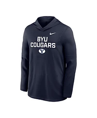 Nike Men's Navy Byu Cougars 2025 Sideline Dri-fit Long Sleeve Hoodie T-Shirt