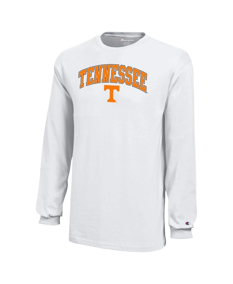 Champion Big Boys and Girls White Tennessee Volunteers Arch Over Logo Long Sleeve T-Shirt