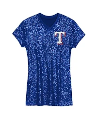 Outerstuff Girls Preschool Royal Texas Rangers Sequin V-Neck Dress