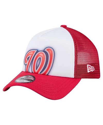 New Era Toddler White/Red Washington Nationals Painted A-Frame 9FORTY Trucker Adjustable Hat
