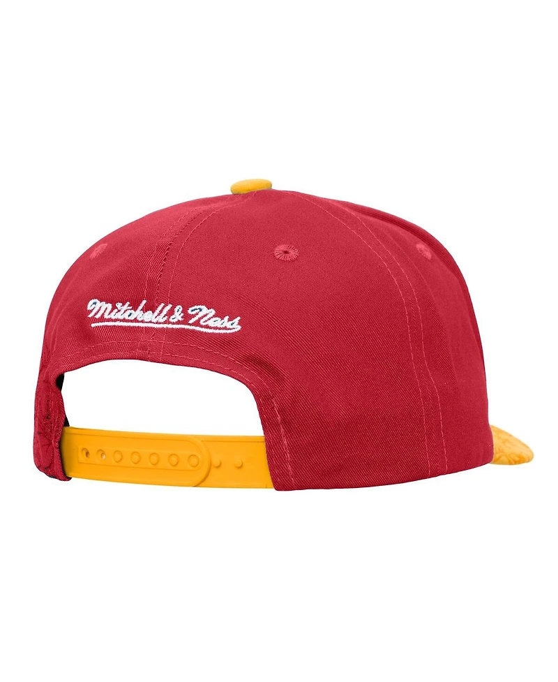 Mitchell & Ness Men's  Red/Yellow Atlanta Hawks May Flowers Adjustable Hat