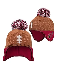 Outerstuff Baby Boys and Girls Brown Arizona Cardinals Football Head Knit with Pom Hat