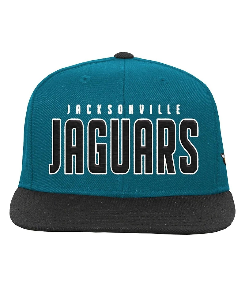 Outerstuff Big Boys and Girls Teal/Black Jacksonville Jaguars Lock Up Flat Brim Snapback Hat
