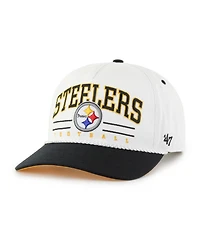 '47 Brand Men's White/Black Pittsburgh Steelers Roscoe Two-Toned Hitch Adjustable Hat