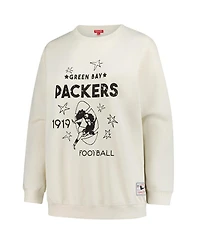 Fanatics Women's Cream Green Bay Packers Plus Shooting Star Pullover Sweatshirt