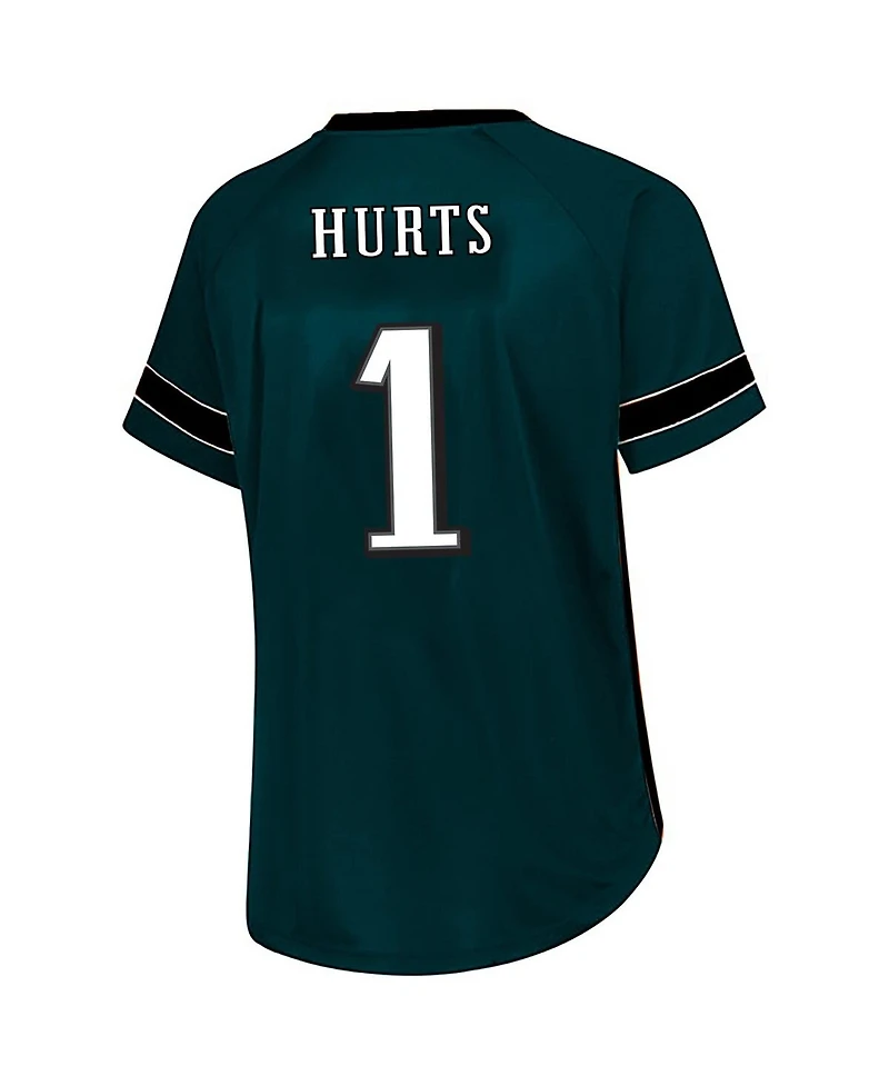 Fanatics Women's Jalen Hurts Green Philadelphia Eagles Plus Name Number Lace-Up T-Shirt