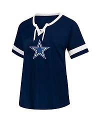 Fanatics Women's Micah Parsons Navy Dallas Cowboys Plus Name Number Lace-Up T-Shirt
