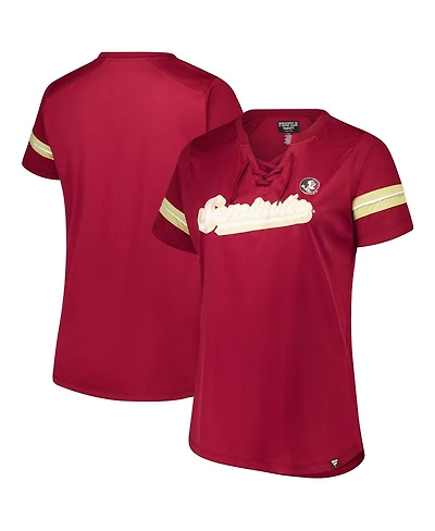 Fanatics Women's Garnet Florida State Seminoles Plus Overtime Readiness Lace-Up T-Shirt