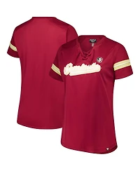 Fanatics Women's Garnet Florida State Seminoles Plus Overtime Readiness Lace-Up T-Shirt