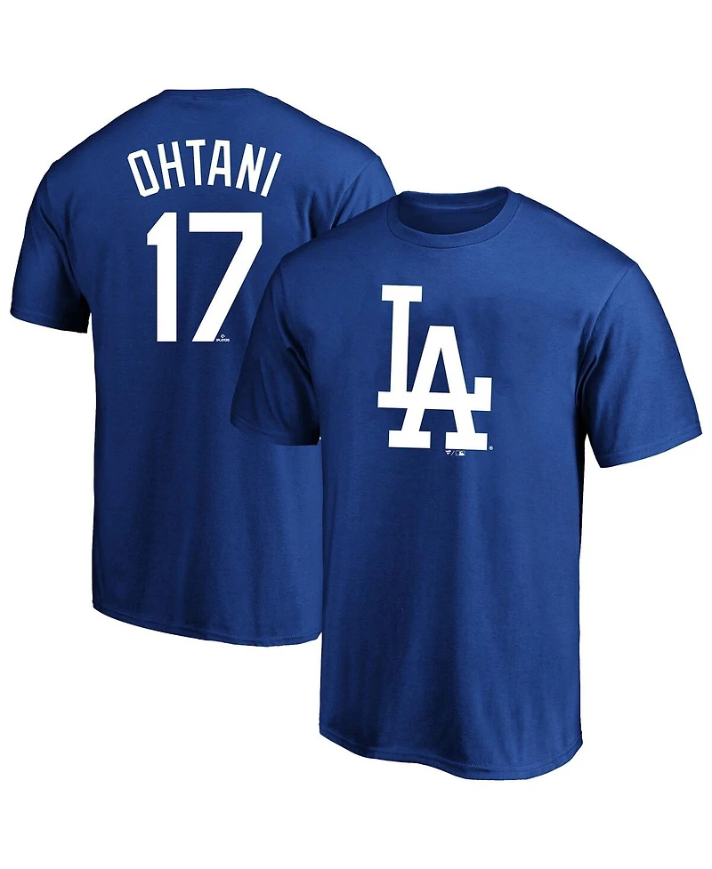 Fanatics Men's Shohei Ohtani Royal Los Angeles Dodgers Big Tall Name Number T-Shirt