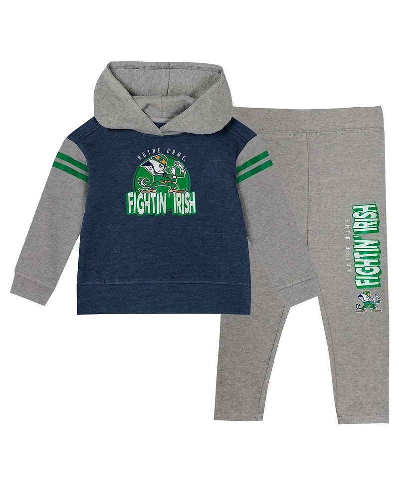 Outerstuff Baby Boys and Girls Navy Notre Dame Fighting Irish Clubhouse Pullover Hoodie Legging Set