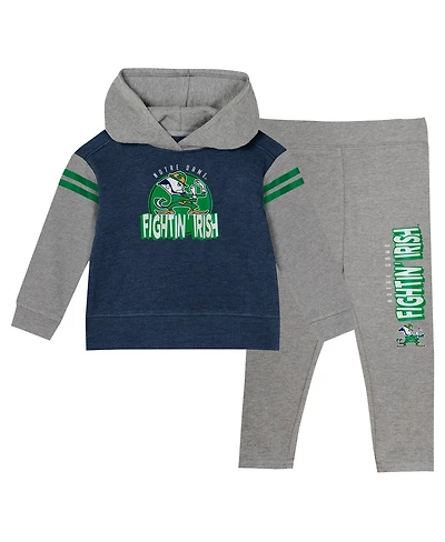Outerstuff Baby Boys and Girls Navy Notre Dame Fighting Irish Clubhouse Pullover Hoodie Legging Set