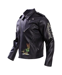 Freeze Max Men's Black Looney Tunes Lola Bunny Biker Full-Zip Jacket