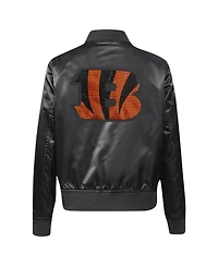 Pro Standard Women's Black Cincinnati Bengals Jeweled Satin Full-Snap Jacket