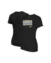Image One Women's Black Colorado Buffaloes Repeat Slogan Boyfriend T-Shirt