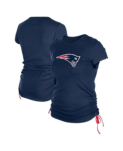 New Era Women's Navy England Patriots Ruched Side T-Shirt
