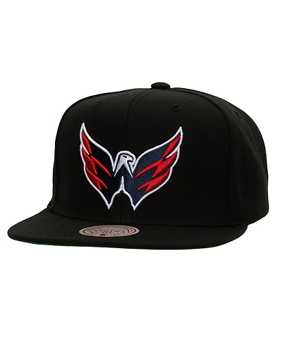 Mitchell & Ness Men's Black Washington Capitals Core Top Spot Snapback Hat