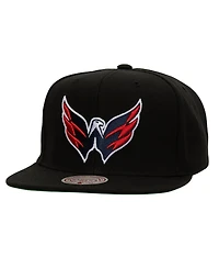 Mitchell & Ness Men's Black Washington Capitals Core Top Spot Snapback Hat