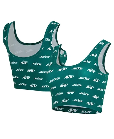 Concepts Sport Women's Green New York Jets Record Allover Print Bralette