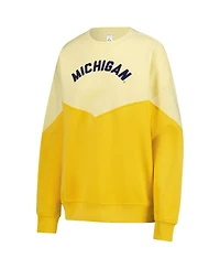 ZooZatz Women's Yellow Michigan Wolverines Bestie Oversized Pullover Sweatshirt
