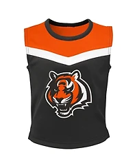 Outerstuff Big Girls 2-Piece Black Cincinnati Bengals Spirit Cheerleader Dress Set