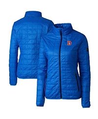 Cutter & Buck Women's Royal Denver Broncos Throwback Logo Rainier PrimaLoft Eco Full-Zip Puffer Jacket