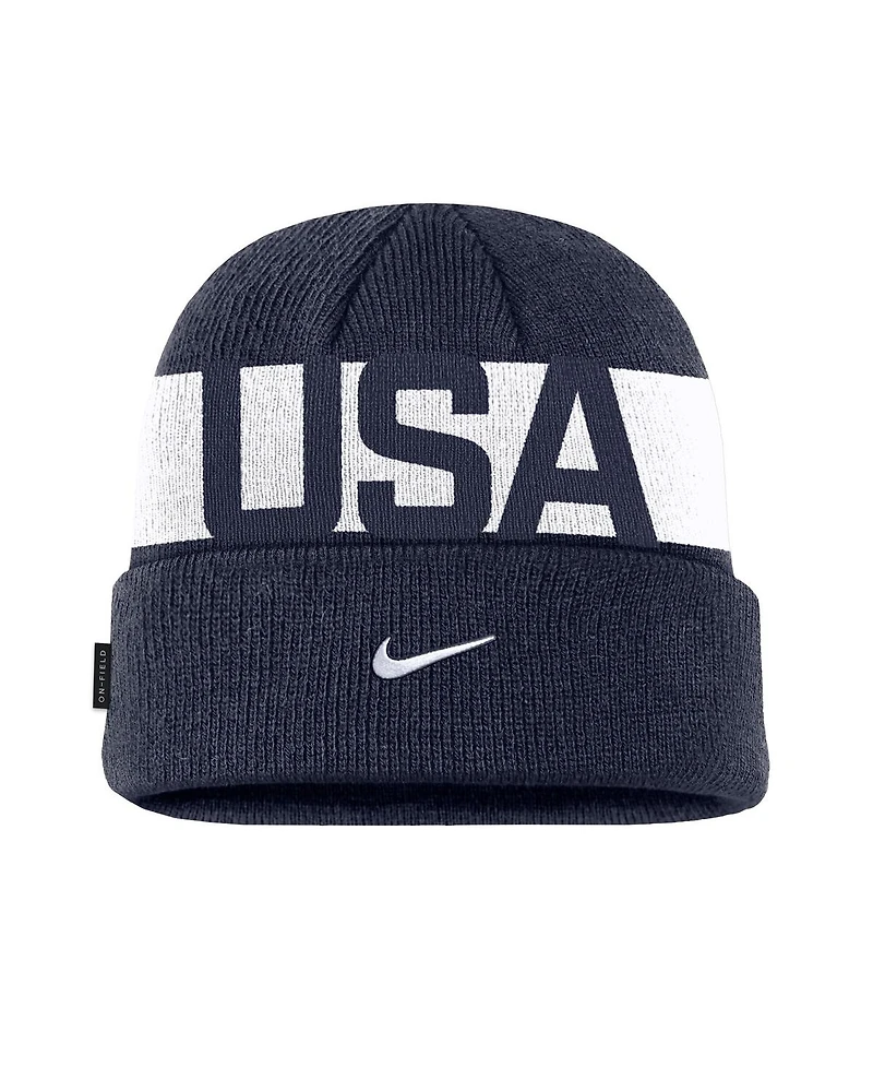 Nike Men's Navy Team Usa On-Field Utility Cuffed Knit Hat