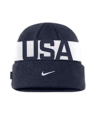 Nike Men's Navy Team Usa On-Field Utility Cuffed Knit Hat