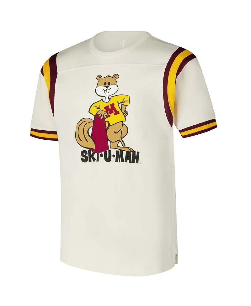 Wes & Willy Big Boys and Girls Cream Minnesota Golden Gophers Color block Yoke Vault T-Shirt