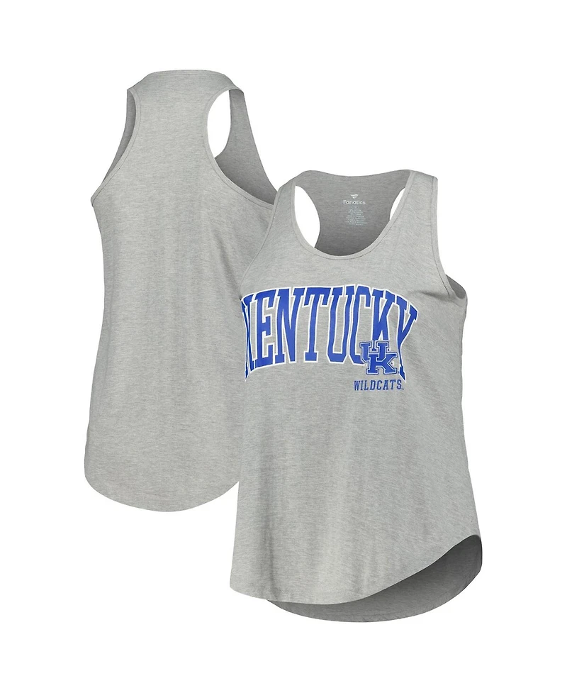 Profile Women's Heather Gray Kentucky Wildcats Arch Logo Racerback Scoop Neck Tank Top