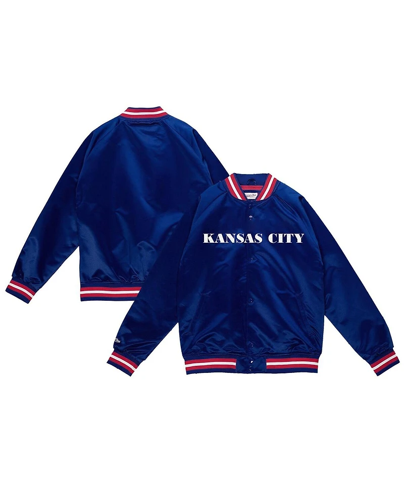 Mitchell & Ness Men's Royal Kansas City Kings Lightweight Satin Full-Snap Jacket