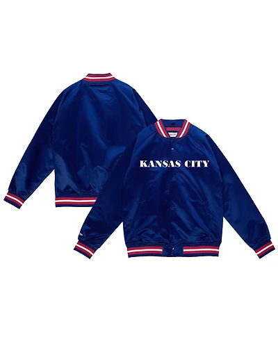 Mitchell & Ness Men's Royal Kansas City Kings Lightweight Satin Full-Snap Jacket