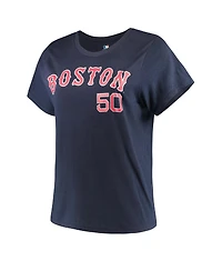 Majestic Women's Mookie Betts Navy Boston Red Sox Team Name Number T-Shirt
