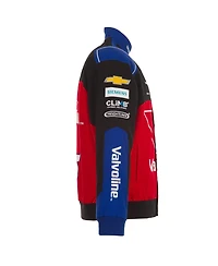 Jh Design Men's Black/Red Kyle Larson Valvoline Full-Snap Twill Uniform Jacket
