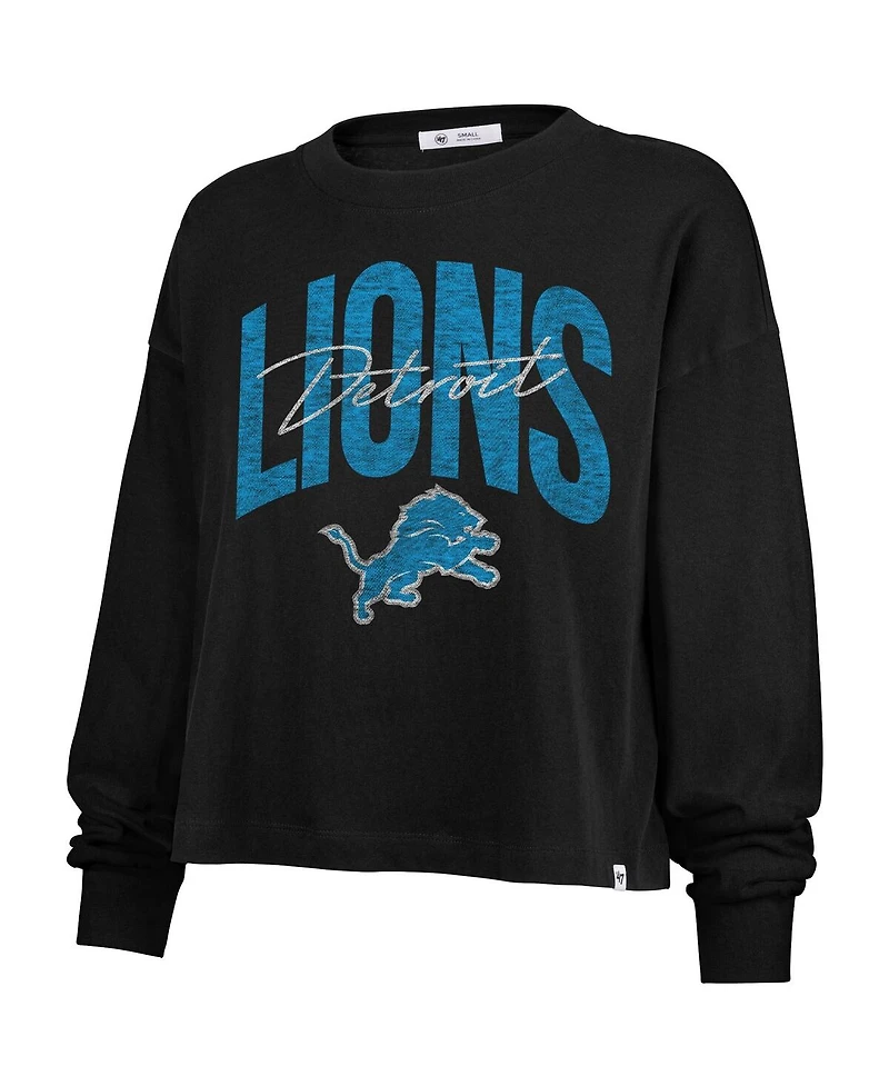 '47 Brand Women's Black Detroit Lions Muse Sydney Long Sleeve T-Shirt
