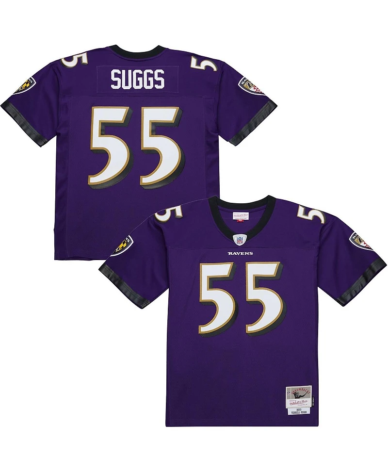 Mitchell & Ness Men's Terrell Suggs Purple Baltimore Ravens 2003 Legacy Replica Jersey