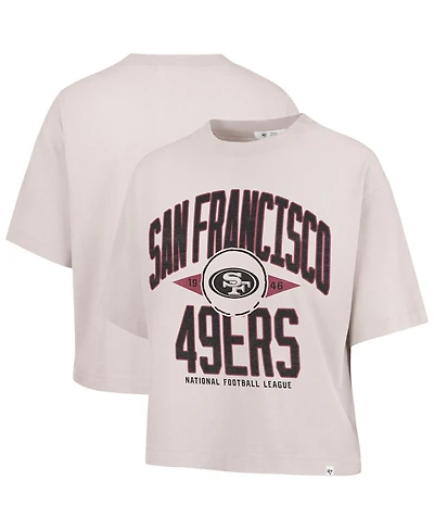 '47 Brand Women's Natural San Francisco 49ers Cropped Windthrow Ravine T-Shirt