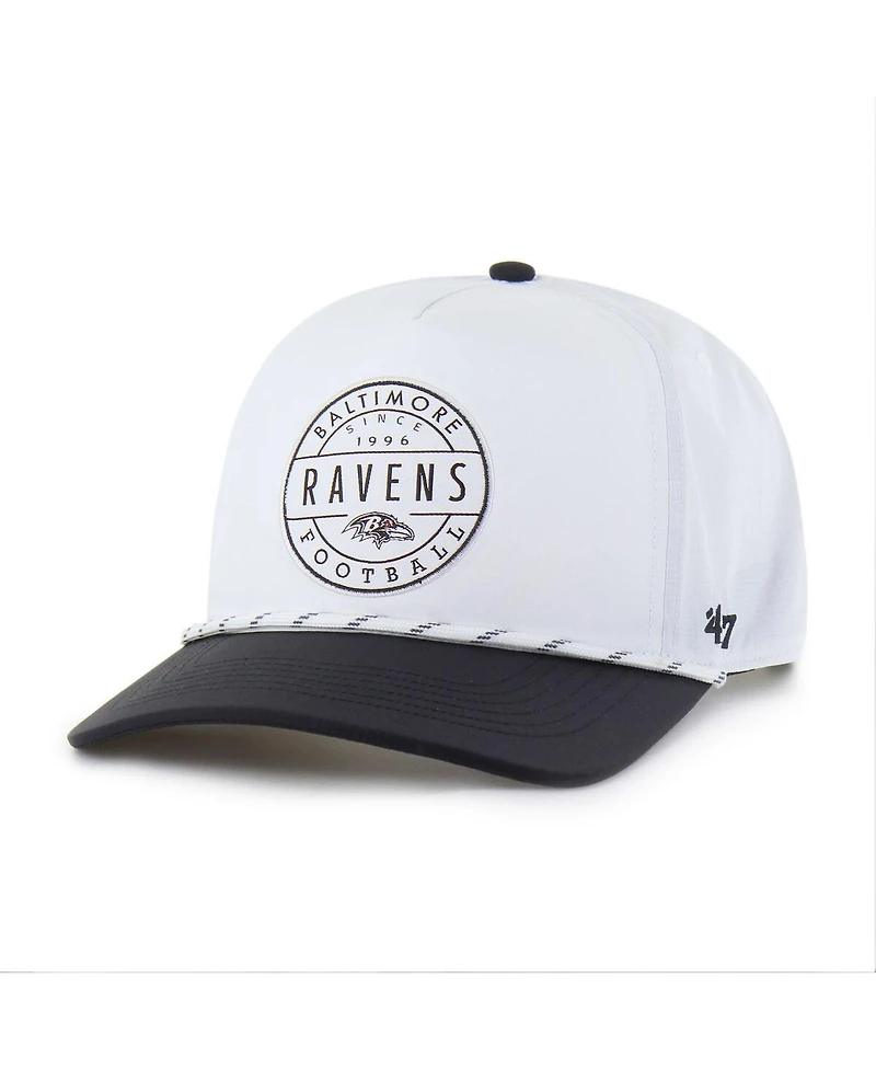 '47 Brand Men's White/Black Baltimore Ravens Suburbia Hitch Two-Tone Adjustable Hat