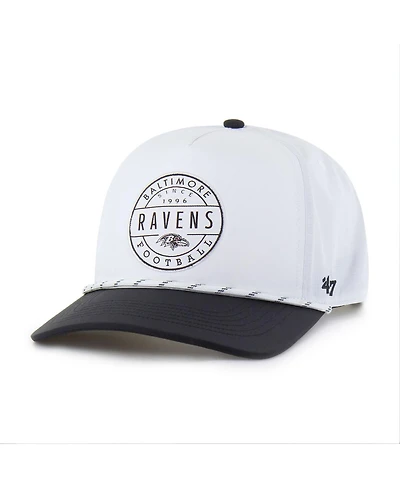 '47 Brand Men's White/Black Baltimore Ravens Suburbia Hitch Two-Tone Adjustable Hat
