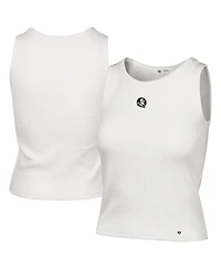 '47 Brand Women's Cream Florida State Seminoles Micro Logo Ribbed Cropped Tank Top